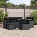 Havesofa Sæt 7 stk. Sort polyrattan