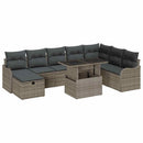 Havesofa Sæt 9 stk. Grå polyrattan