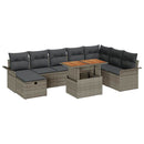 Havesofa Sæt 9 stk. Grå polyrattan