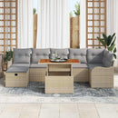 Havesofa Sæt 8 stk. Beige Poly rattan