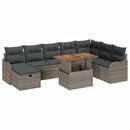 Havesofa Sæt 9 stk. Grå polyrattan