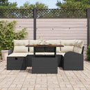 Havesofa Sæt 7 pcs Sort polyrattan