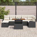Havesofa Sæt 8 pcs Sort polyrattan