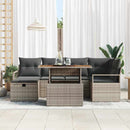 Havesofa Sæt 7 stk. Grå polyrattan
