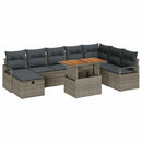 Havesofa Sæt 9 stk. Grå polyrattan