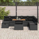 Havesofa Sæt 9 stk. Sort polyrattan