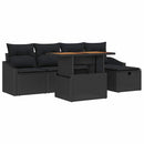 Havesofa Sæt 6 stk. Sort polyrattan