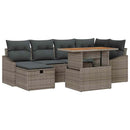 Havesofa Sæt 7 stk. Grå polyrattan