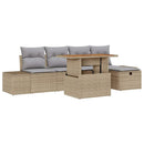 Havesofa Sæt 6 stk. Beige polyrattan