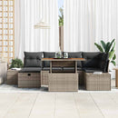 Havesofa Sæt 7 stk. Grå polyrattan