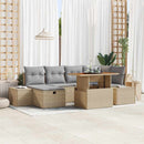 Havesofa Sæt 7 stk. Beige polyrattan