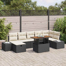 Havesofa Sæt 8 pcs Sort polyrattan