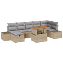 Havesofa Sæt 8 stk. Beige polyrattan