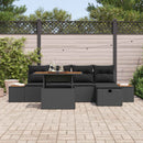 Havesofa Sæt 6 stk. Sort polyrattan