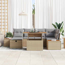 Havesofa Sæt 7 stk. Beige polyrattan