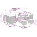 Havesofa Sæt 10 pcs Sort polyrattan