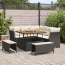 Havesofa Sæt 8 stk. Sort polyrattan