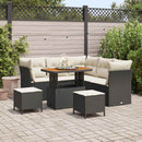 Havesofa Sæt 8 stk. Sort polyrattan