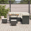 Havesofa Sæt 8 stk. Sort polyrattan