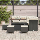 Havesofa Sæt 9 stk. Sort polyrattan