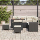 Havesofa Sæt 8 stk. Sort polyrattan
