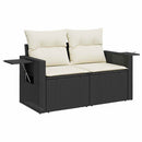 Havesofa Sæt 8 stk. Sort polyrattan