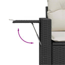 Havesofa Sæt 8 stk. Sort polyrattan
