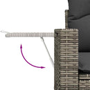 Havesofa Sæt med pude 8 pcs Grå polyrattan