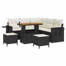 Havesofa Sæt 8 stk. Sort polyrattan