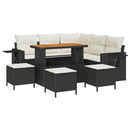 Havesofa Sæt 9 stk. Sort polyrattan