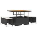 Havesofa Sæt 8 stk. Sort polyrattan