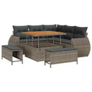 Havesofa Sæt 8 pcs Grå polyrattan