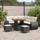 Havesofa Sæt 8 stk. Sort polyrattan