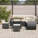 Havesofa Sæt 8 stk. Sort polyrattan