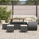 Havesofa Sæt 9 stk. Sort polyrattan
