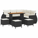 Havesofa Sæt 9 stk. Sort polyrattan