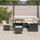 Havesofa Sæt 8 stk. Sort polyrattan