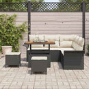 Havesofa Sæt 8 stk. Sort polyrattan