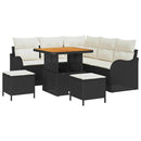 Havesofa Sæt 8 stk. Sort polyrattan
