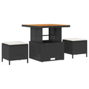 Havesofa Sæt 8 stk. Sort polyrattan