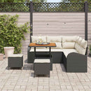 Havesofa Sæt 8 stk. Sort polyrattan