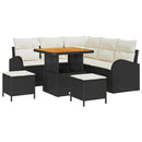 Havesofa Sæt 8 stk. Sort polyrattan