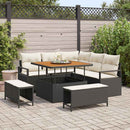Havesofa Sæt 8 stk. Sort polyrattan