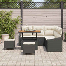 Havesofa Sæt 8 stk. Sort polyrattan