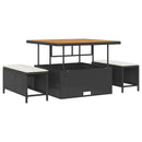 Havesofa Sæt 8 stk. Sort polyrattan