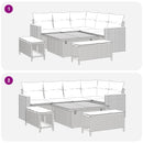 Havesofa Sæt 8 pcs Grå polyrattan