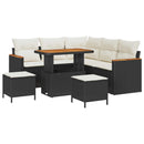 Havesofa Sæt 8 stk. Sort polyrattan