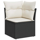 Havesofa Sæt 8 stk. Sort polyrattan