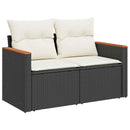 Havesofa Sæt 8 stk. Sort polyrattan