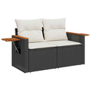 Havesofa Sæt 8 stk. Sort polyrattan